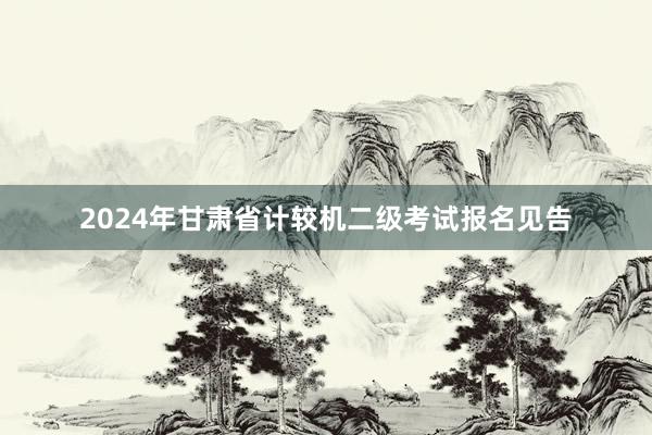 2024年甘肃省计较机二级考试报名见告